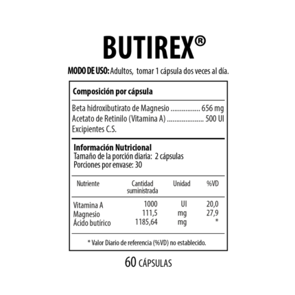 Butirex® suplemento dietario NutraBiotics en presentación comercial