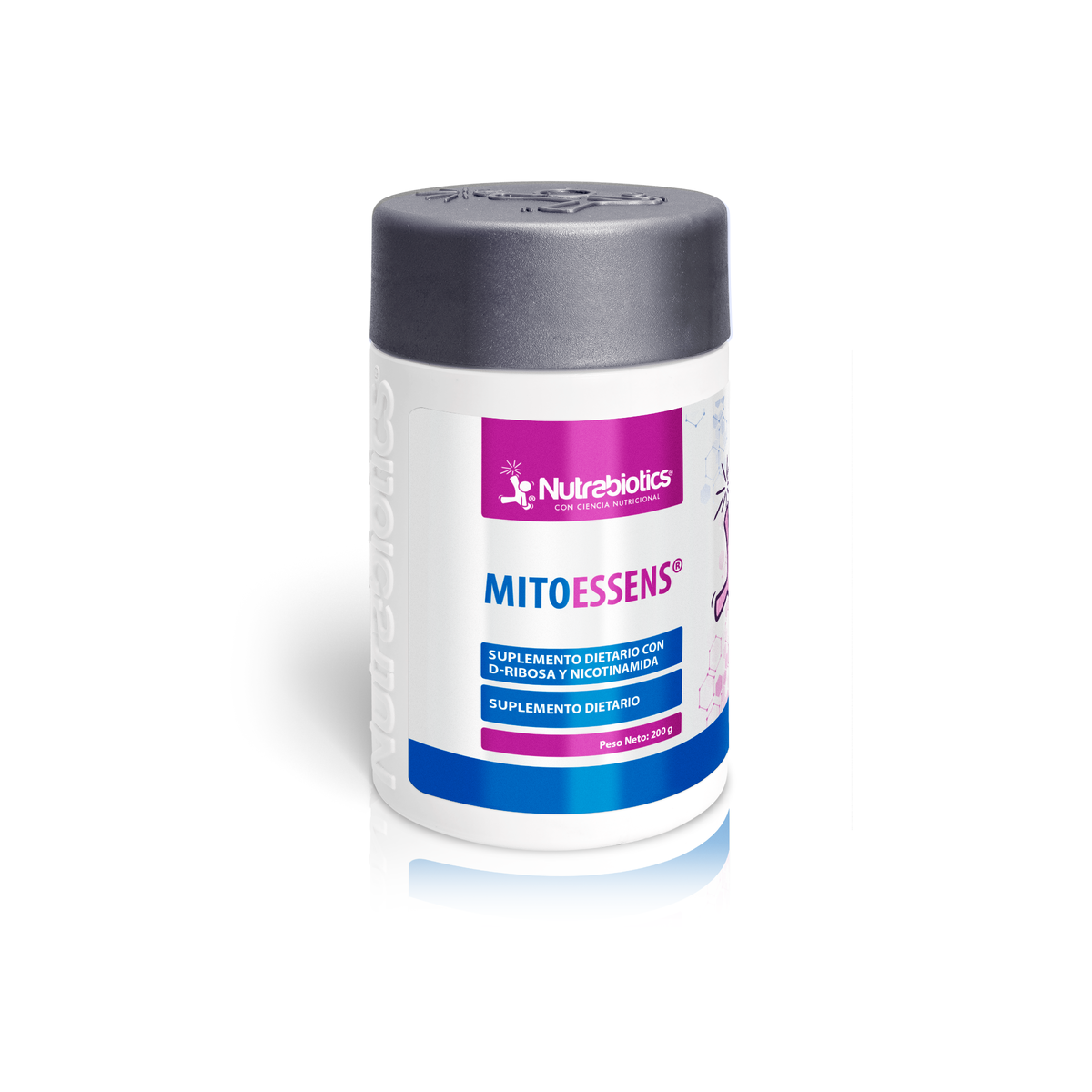 Mitoessens® suplemento dietario NutraBiotics en presentación comercial
